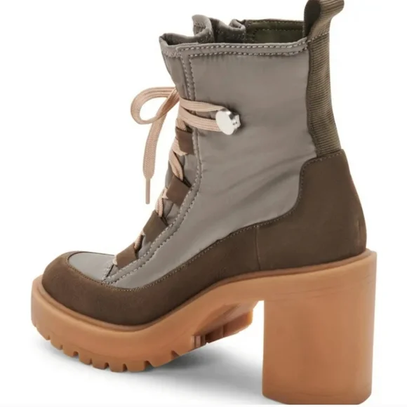 Dolce Vita Celida Ankle Heeled Combat Hiking Moto Boot Lug Sole Leather #724 - Picture 3 of 17